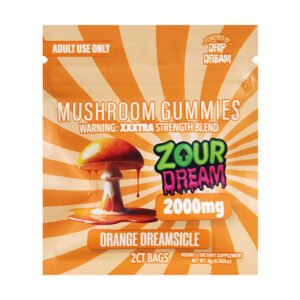 Zour Dream Mushroom Gummies 2ct - Orange Stashsicle